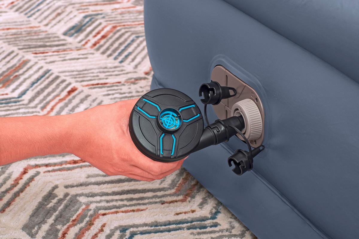 Luftbett Günther 191x97x51 cm Bis 150kg, inkl. Pumpe - Dunkelblau/Grau, KONVENTIONELL, Kunststoff/Metall (191/97/51cm) - Bestway