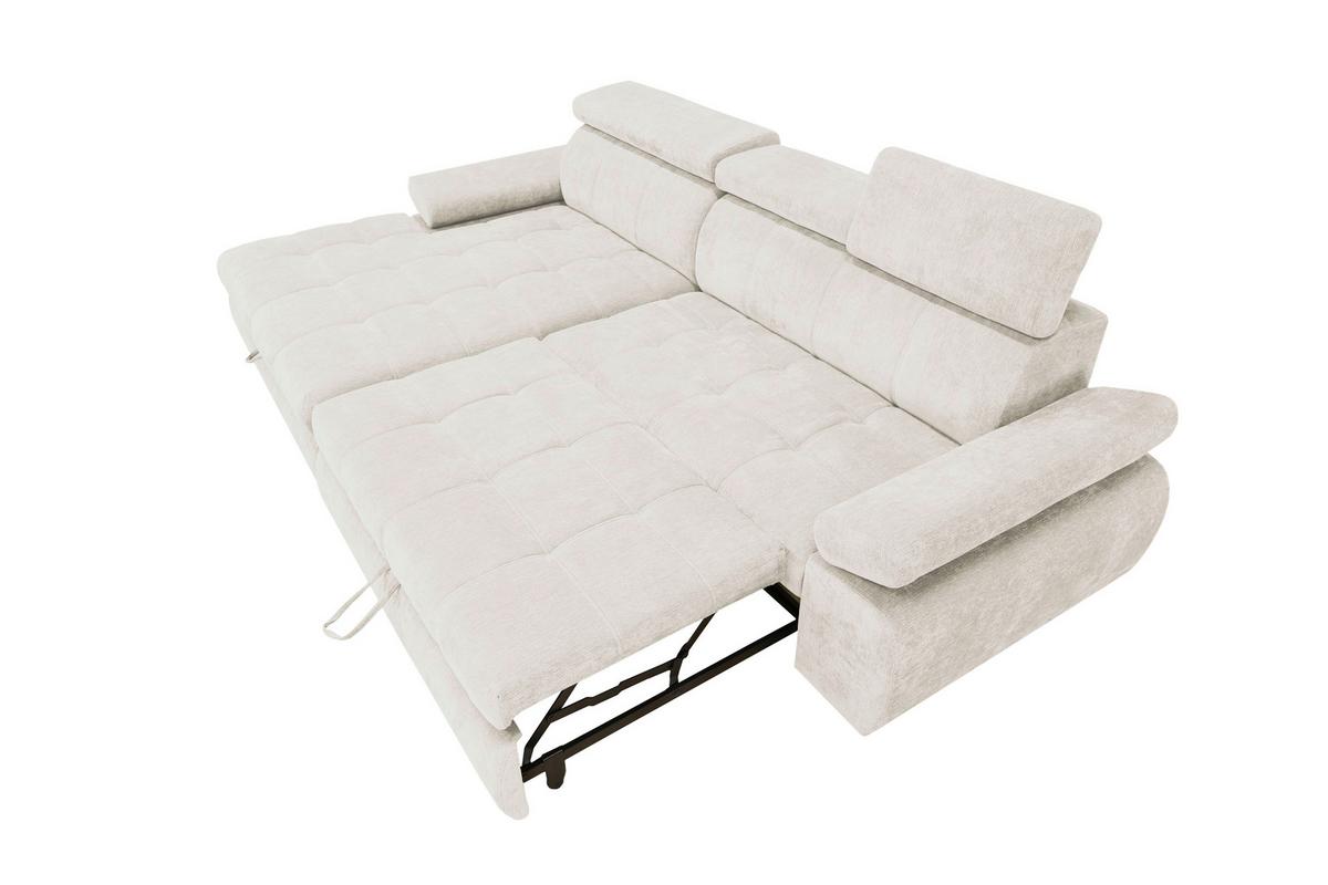 Rohová sedačka VEGAS, levá, béžová žinylka - černá/béžová, Design, dřevo/textil (173/294cm)