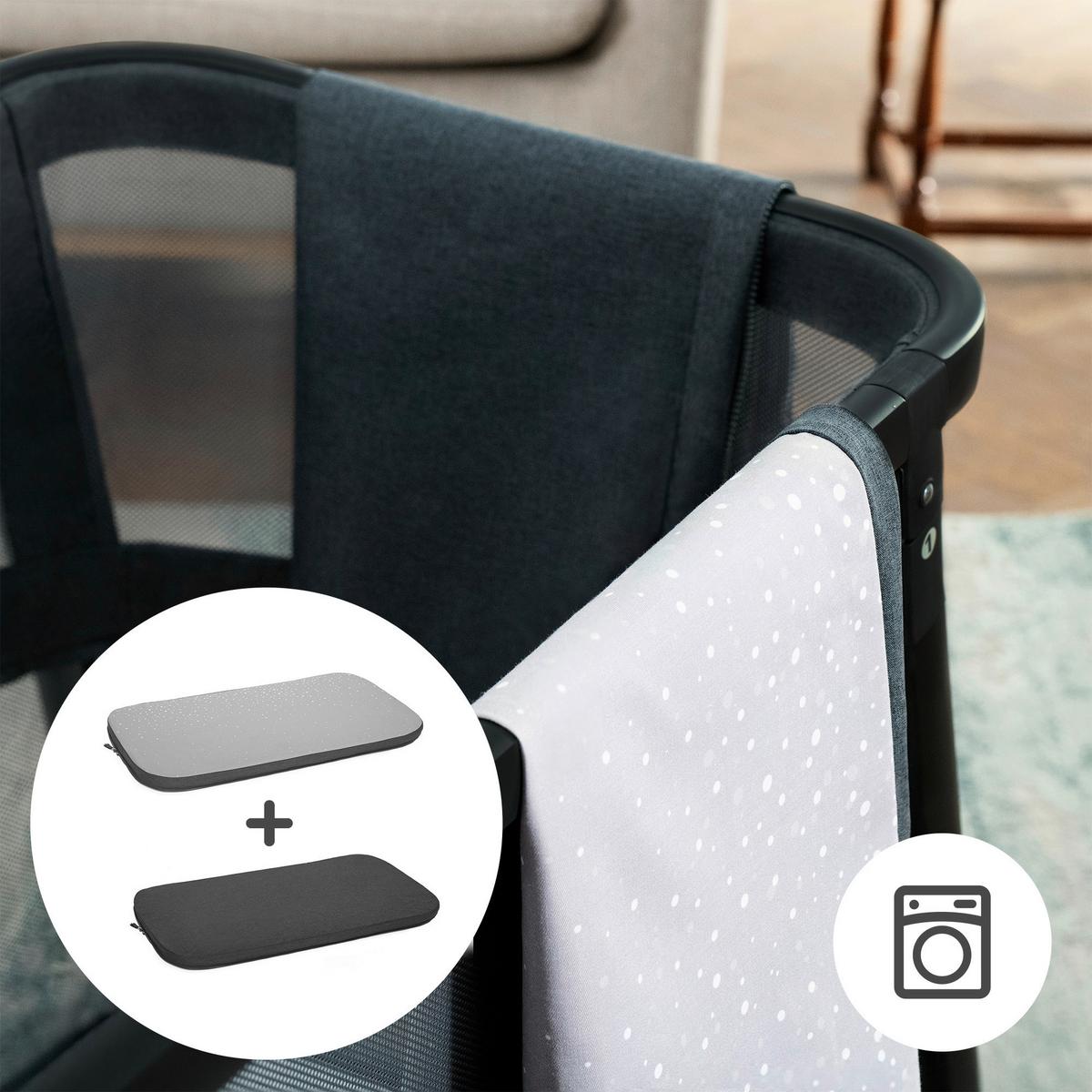 Reisebett Sofi Plus 4-In-1 Dunkelgrau, Lf: 50x90cm - Dunkelgrau, Basics, Textil/Metall (50/90cm) - Kinderkraft