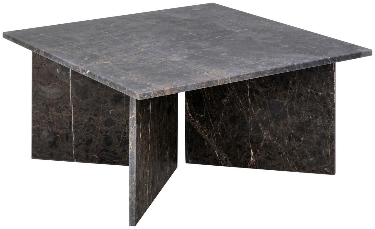 Couchtisch Vega - Schwarz/Braun, Design, Stein (90/90/42cm) - Livetastic