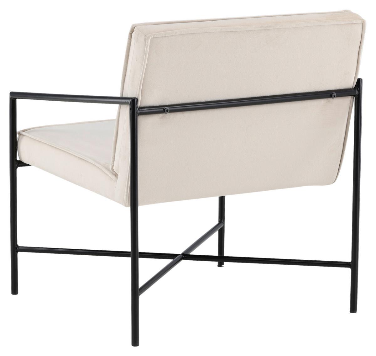 Sessel Rakel - Beige/Schwarz, Design, Textil/Metall (66/78/65cm) - Livetastic