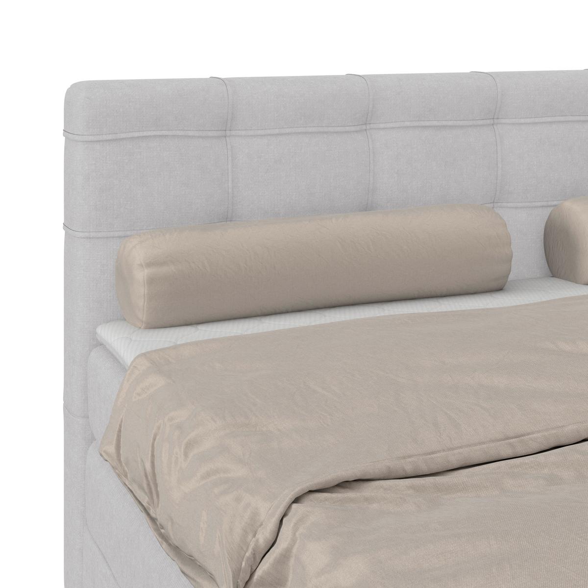 Boxspringbett MITTO Silberfarben 180x200 cm - Silberfarben/Schwarz, KONVENTIONELL, Textil/Metall (180/200cm)