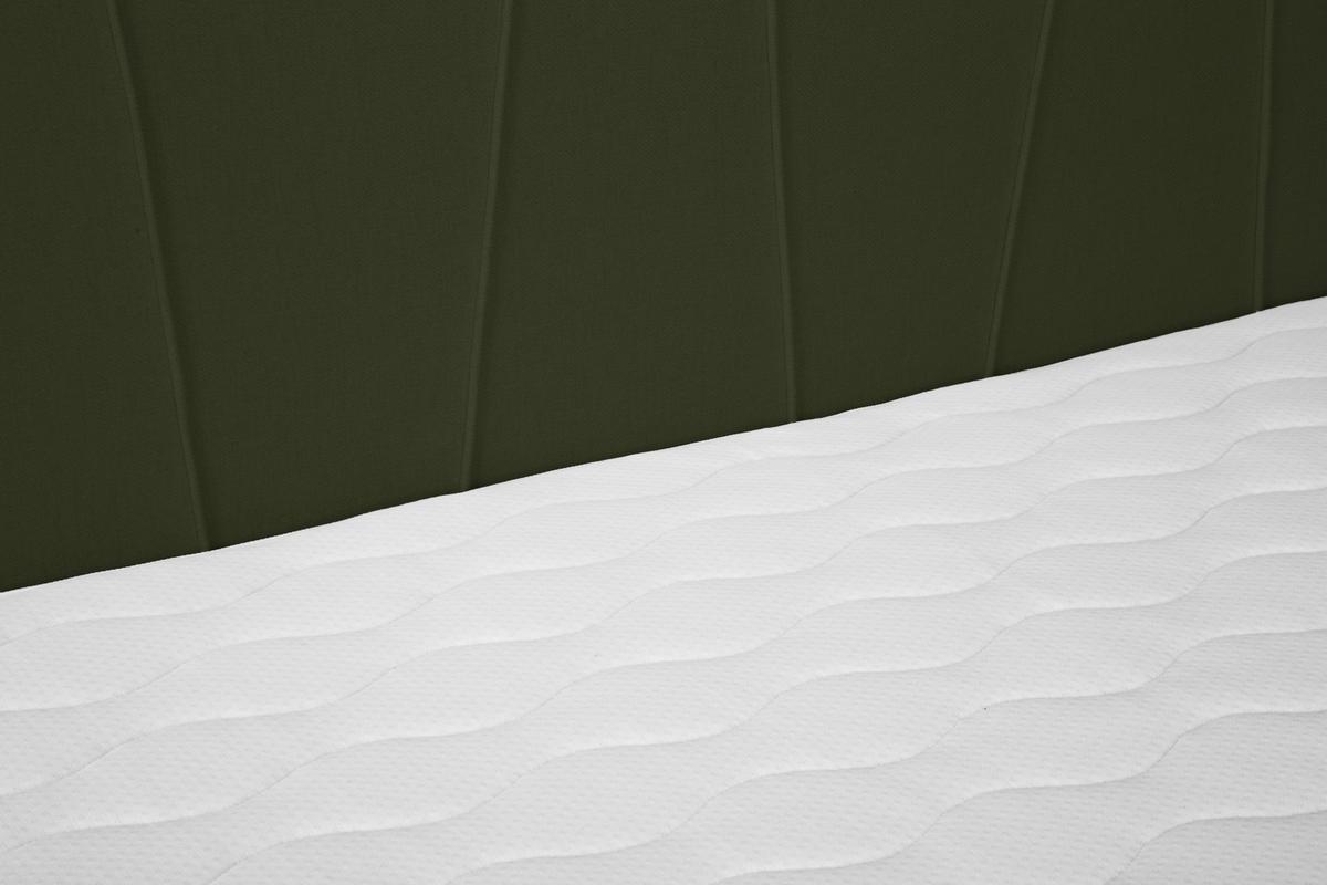 Boxspringbett Wels 140x200 cm D.grün inkl. Topper - Dunkelgrün/Schwarz, MODERN, Textil (140/200cm) - MID.YOU