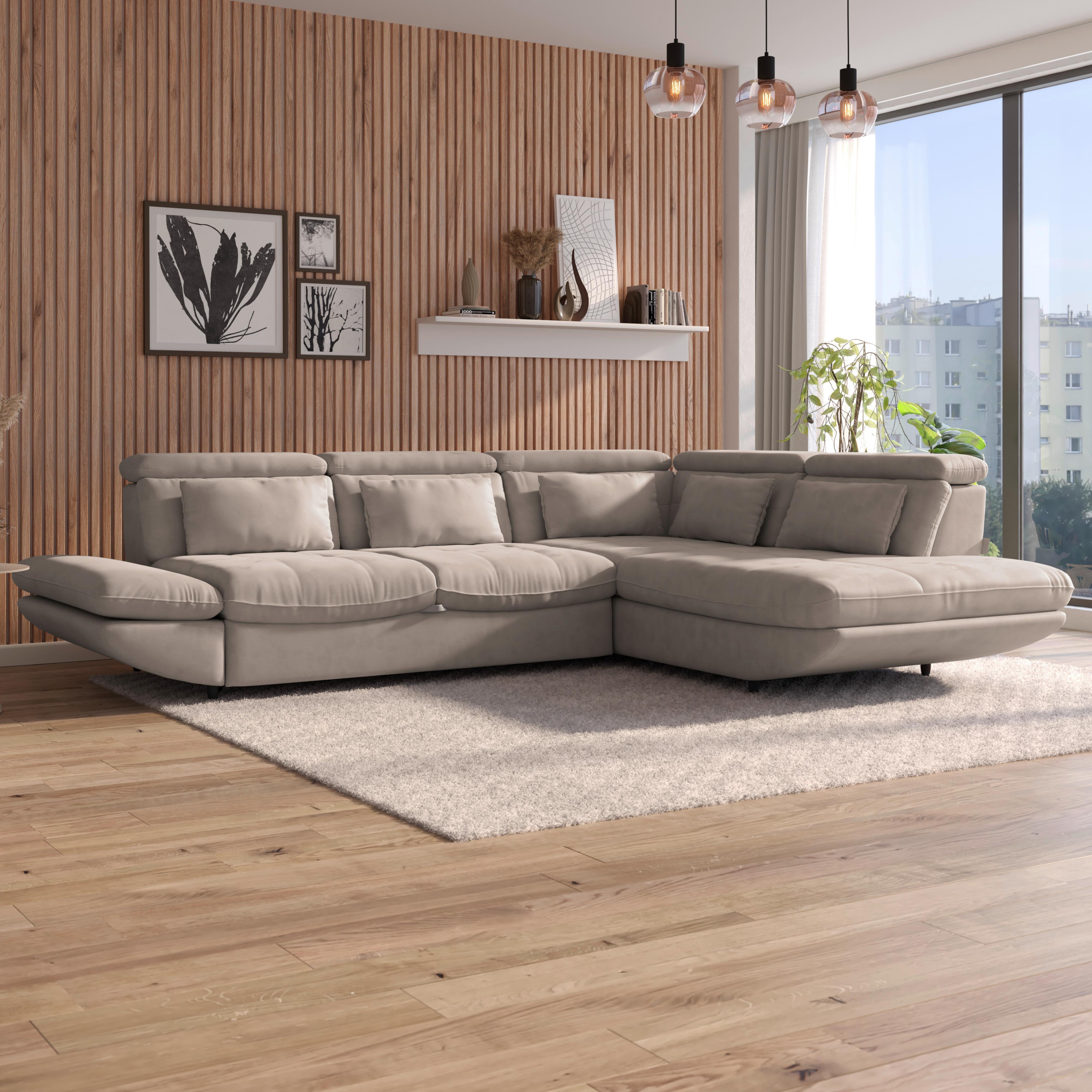 SEDACÍ SOUPRAVA PARK - černá/béžová, Moderní, textil/plast (233/311cm) - Luca Bessoni