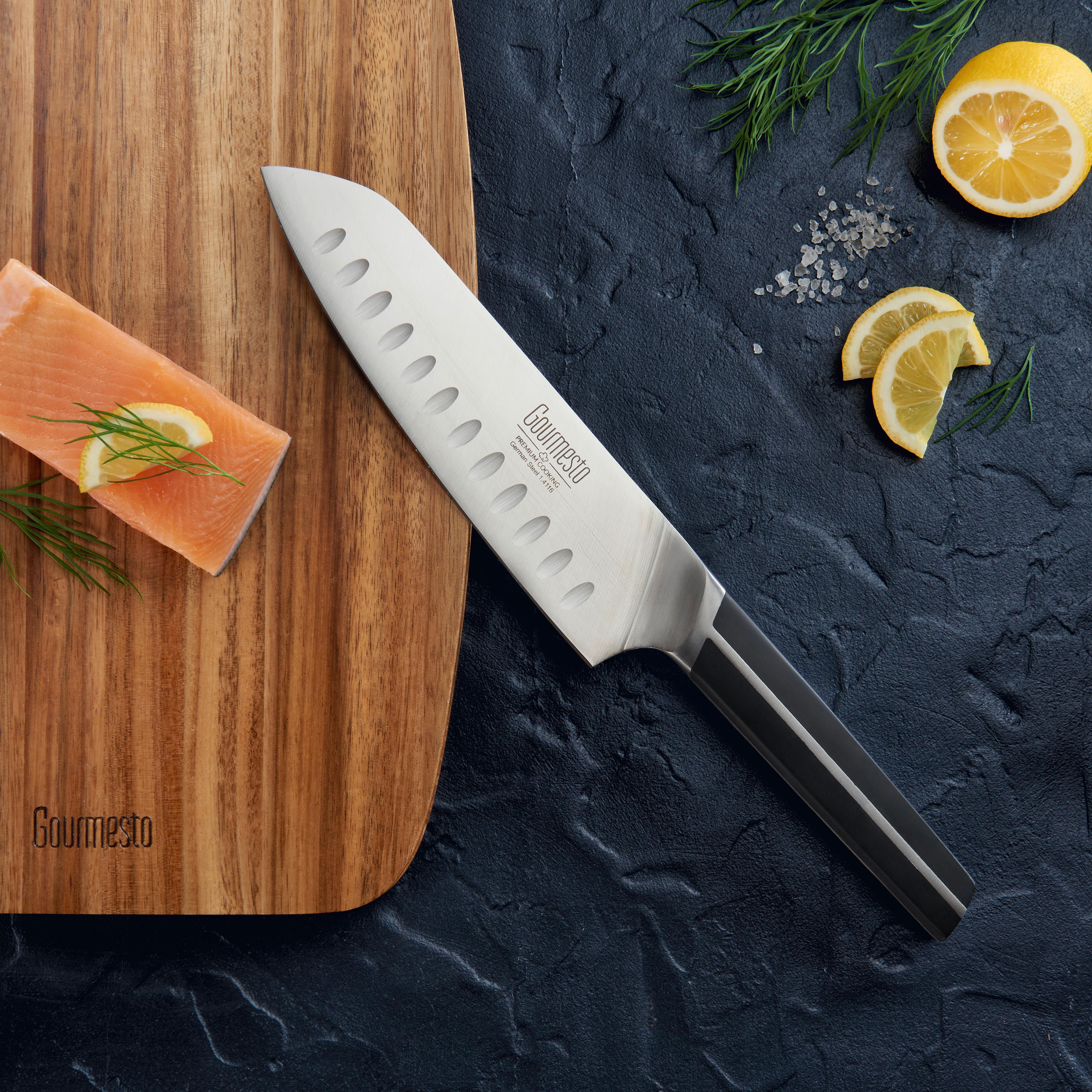 Nůž Santoku Profi Line, čepel: 17,5cm - barvy nerez oceli, Konvenční, kov (31cm) - Gourmesto