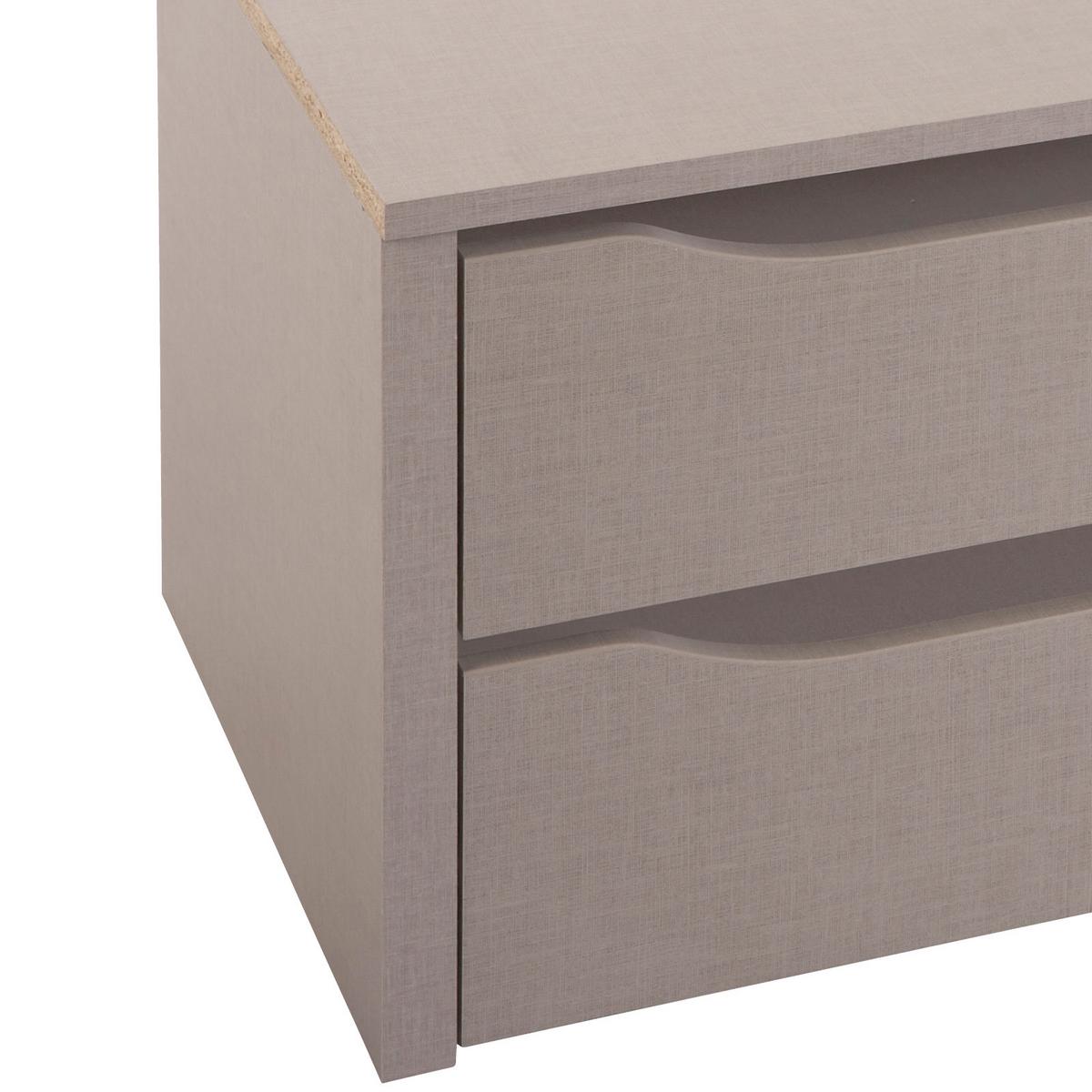 ZÁSUVKOVÝ DIEL 2 ZÁSUVKY - sivá, Konventionell, drevo (88/39/45cm)