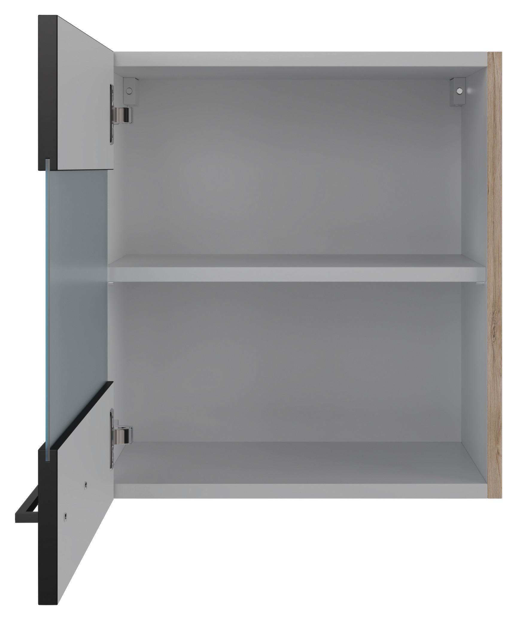 Kuchyňská horní skříňka CAPRI CAPRI HGH 50 - barvy dubu/černá, Konvenční, kov/kompozitní dřevo (50/54,8/32cm) - FlexWell