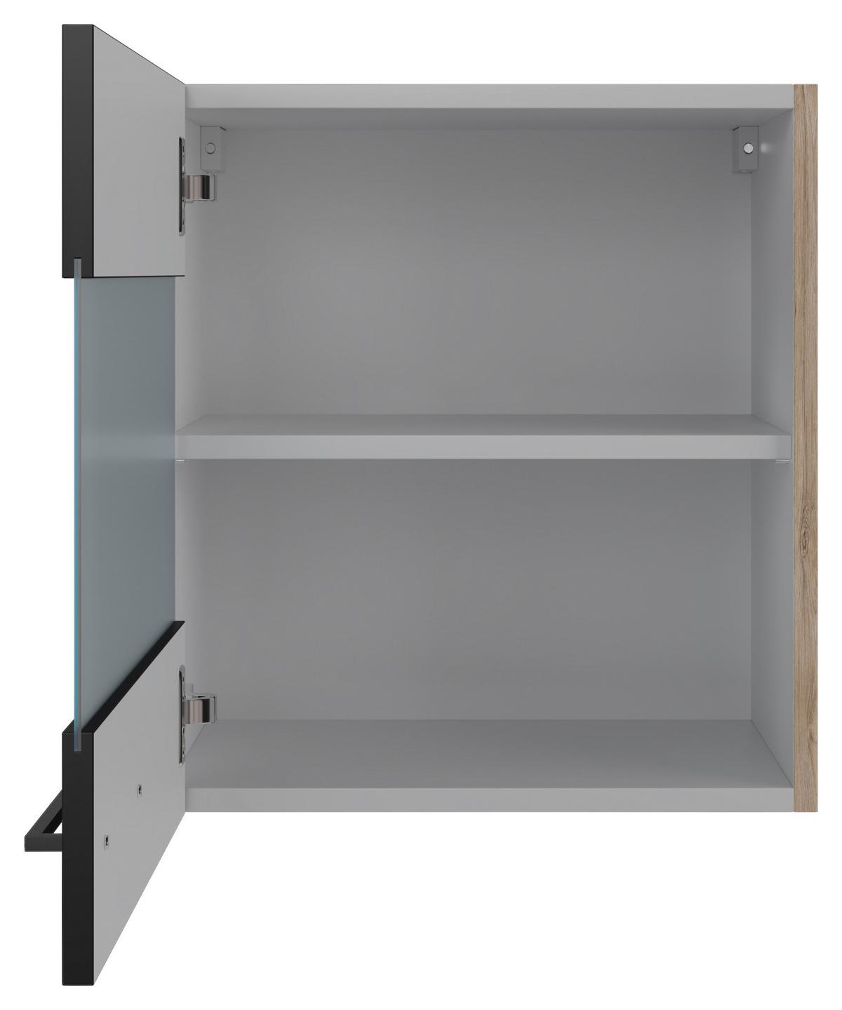 Horná kuchynská skrinka CAPRI CAPRI HGH 50 - čierna/číra, Konventionell, kov/kompozitné drevo (50/54,8/32cm) - FlexWell
