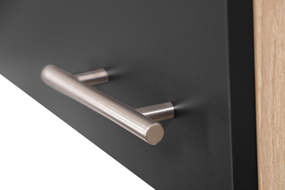 Küchenoberschrank Merle Schwarz, Eiche Dekor B: 50 cm - Eichefarben/Schwarz, Basics, Holzwerkstoff (50/56,1/34,6cm) - Respekta