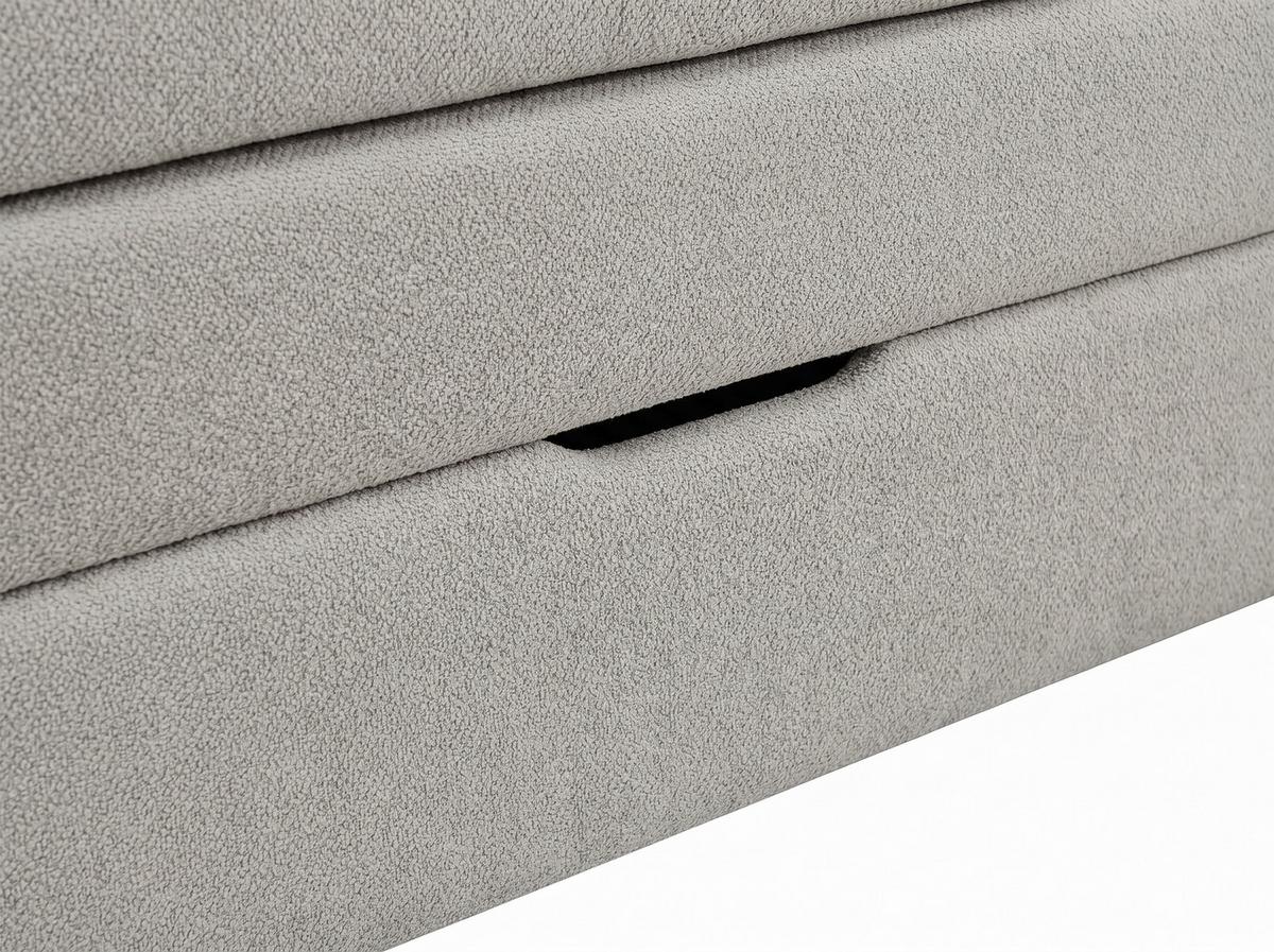 Boxspringbett April New Grau, LF: 200x200cm - Schwarz/Grau, KONVENTIONELL, Textil (200/200cm) - Sembella