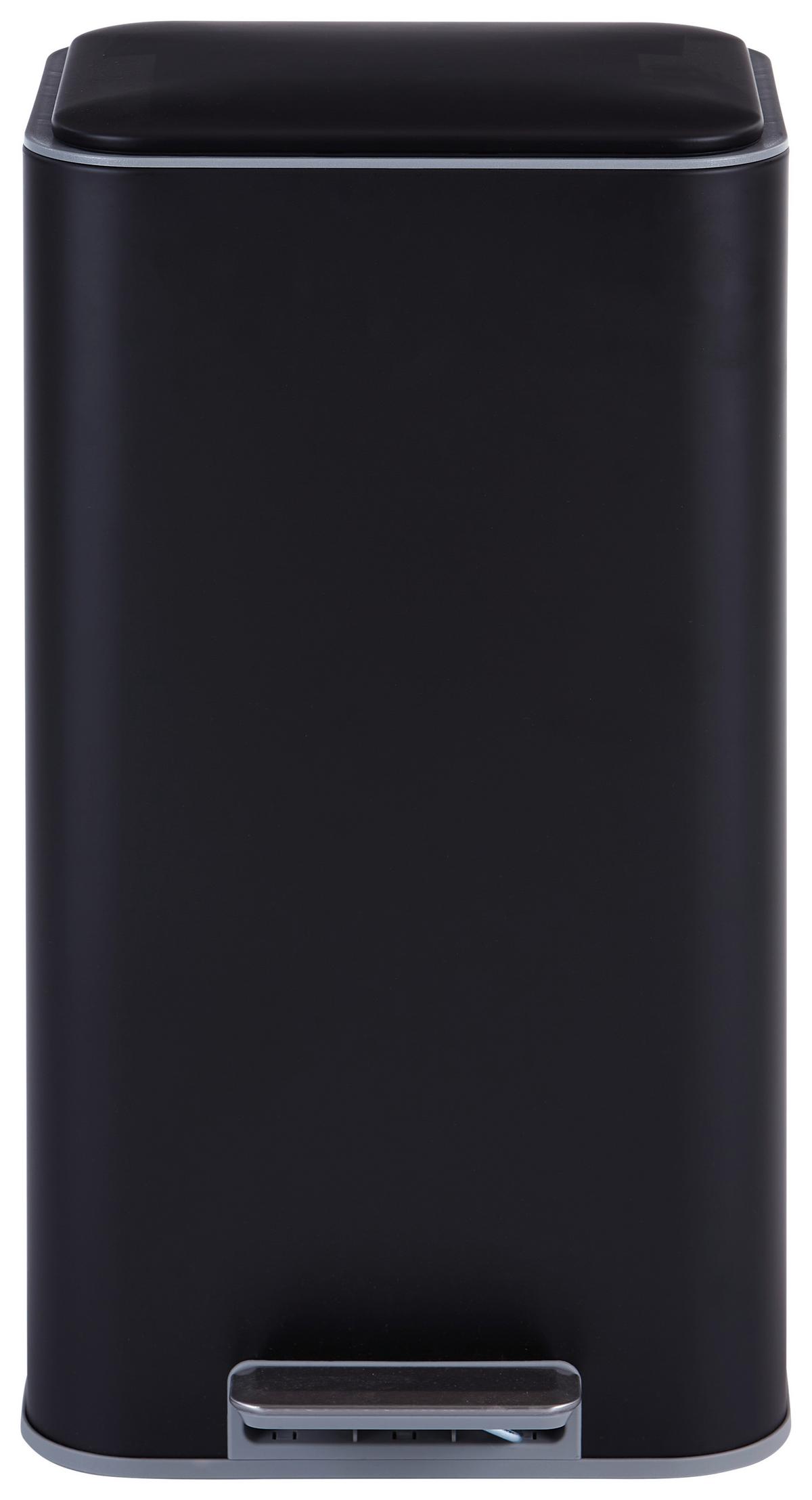 Treteimer Carlina 30 L Schwarz Metall, BxHxT: 32,5x61,9x31,8 cm - Schwarz, Basics, Kunststoff/Metall (32,5/61,9/31,8cm) - Luca Bessoni