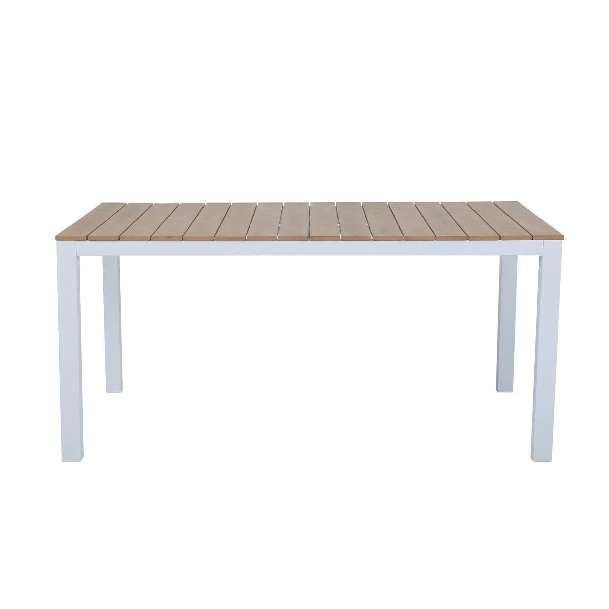 Gartenset Suvi 5tlg - Weiß/Teakfarben, MODERN, Metall (160/90/74cm) - Ambia Garden