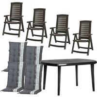 Gartenset N01360 - Graphitfarben/Grau, KONVENTIONELL, Kunststoff/Textil - Siena Garden