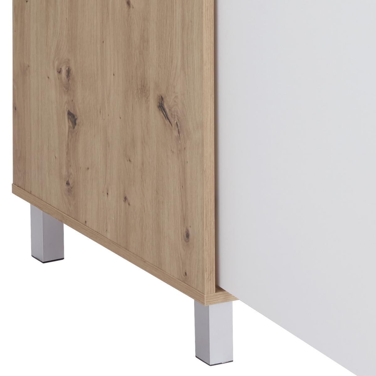 Kleiderschrank Mit Fächern 98cm Box, Weiß/eiche Dekor - Weiß/Eiche Artisan, MODERN, Holzwerkstoff (98/205/55cm) - Ondega