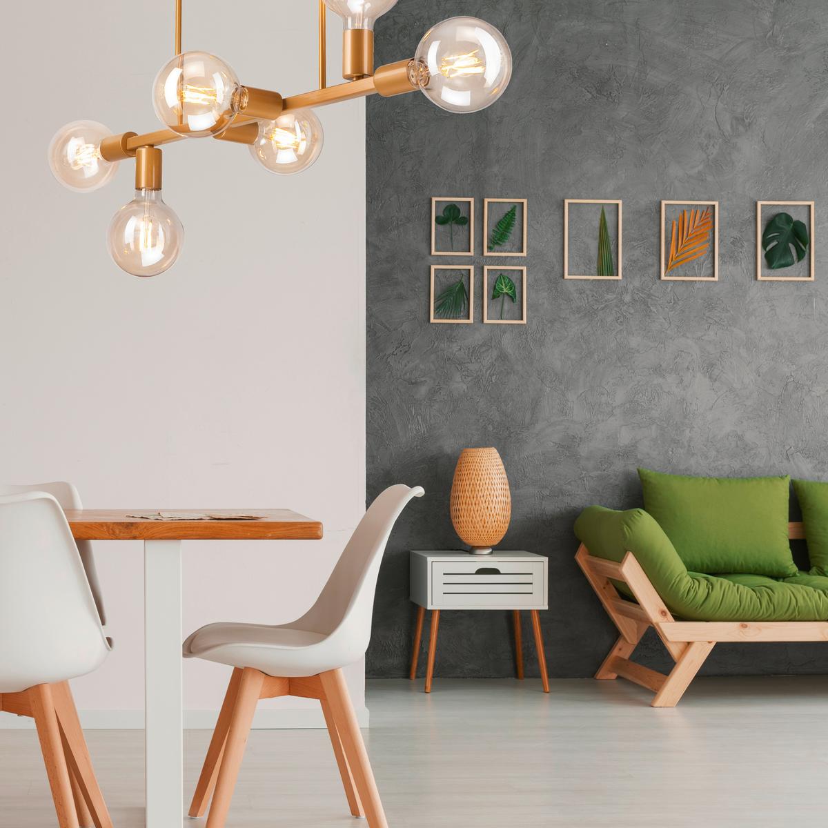 Deckenleuchte Astrid Goldfarben B: 39 cm - Goldfarben, Basics, Glas/Metall (90/39/73cm)