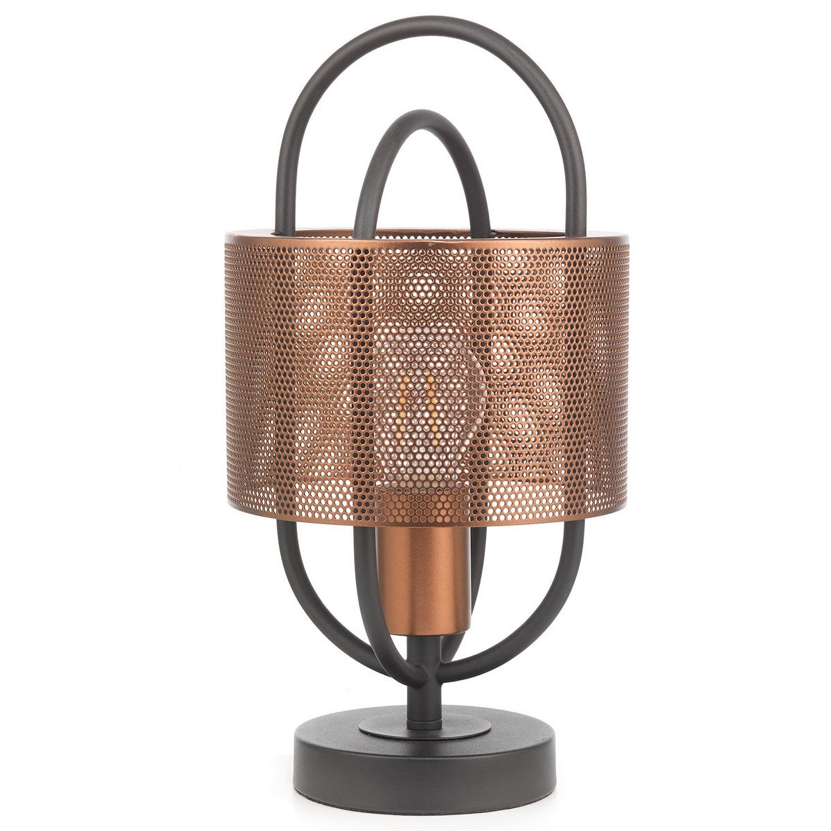 Nachttischleuchte 5003/L - Schwarz/Kupferfarben, Design, Metall (18/35cm)