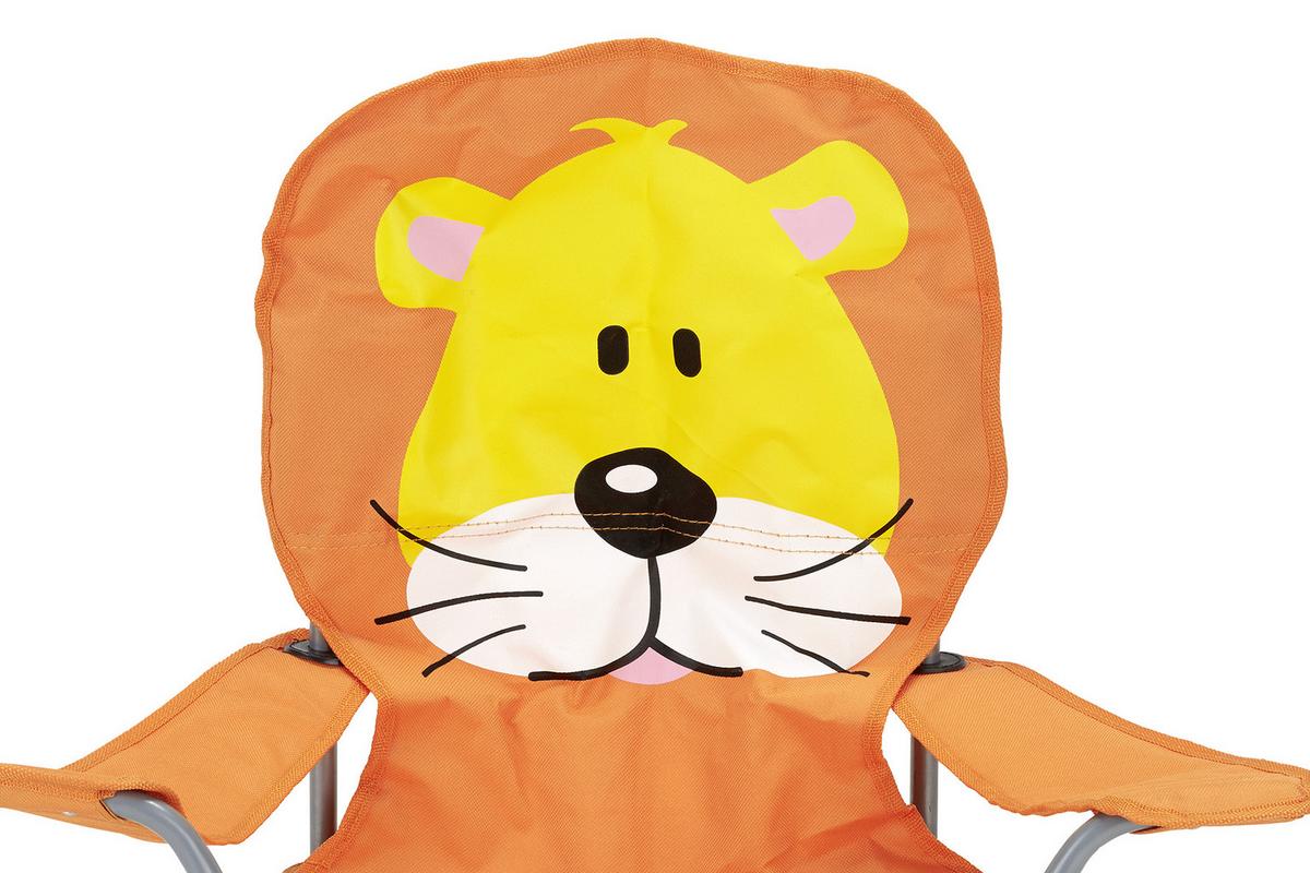Kindersessel Linda Orange Löwe Stahl/textil Klappbar - Orange, KONVENTIONELL, Textil (59/65/33cm) - BUNINO