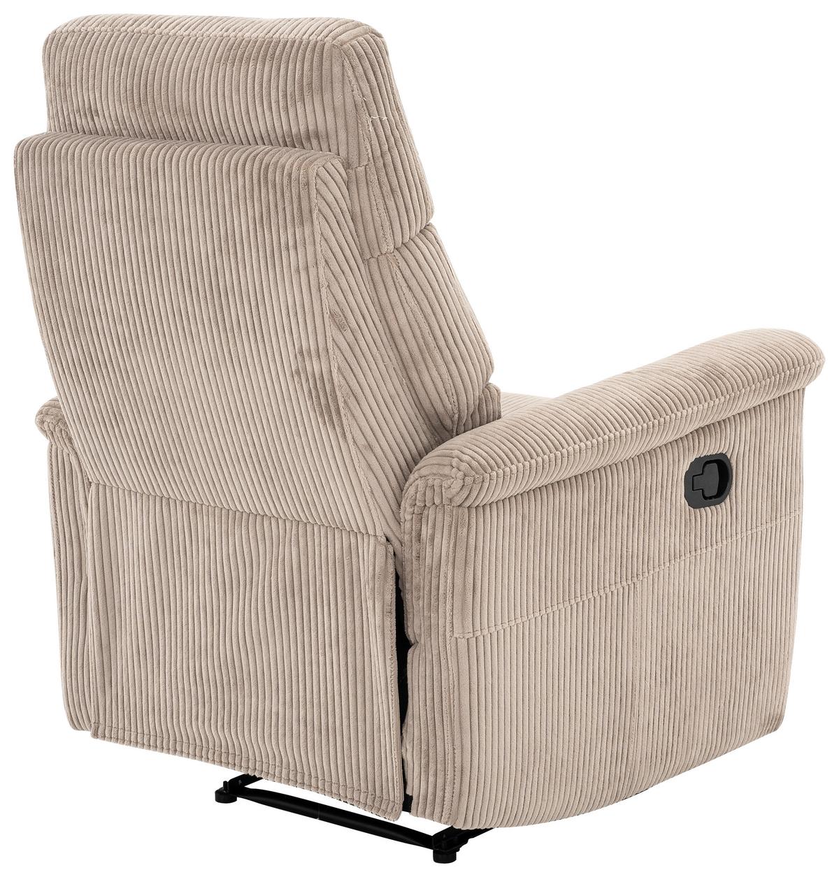 Relaxsessel Xeno Hellbraun B: 78 Cm - Hellbraun/Schwarz, Design, Textil/Metall (78/108/89cm) - Livetastic