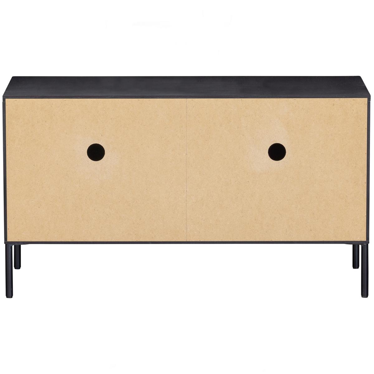 LOWBOARD Gravure Schwarz B: 100cm - Schwarz, Design, Holz (100/56/44cm) - Livetastic