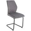 Stuhl Nina Verlours Grau, B: 49 cm - Schwarz/Grau, MODERN, Textil/Metall (49/91/66cm)