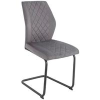 Stuhl Nina Verlours Grau, B: 49 cm - Schwarz/Grau, MODERN, Textil/Metall (49/91/66cm)