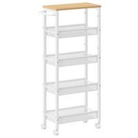 Servierwagen Storage Carts - Eichefarben/Weiß, MODERN, Holzwerkstoff/Metall (45,4/22/99,6cm) - MID.YOU