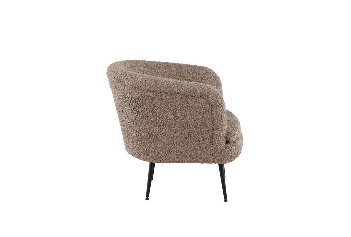 Sessel Nordkoster - Hellbraun/Schwarz, Design, Textil/Metall (81/75/80cm) - Livetastic