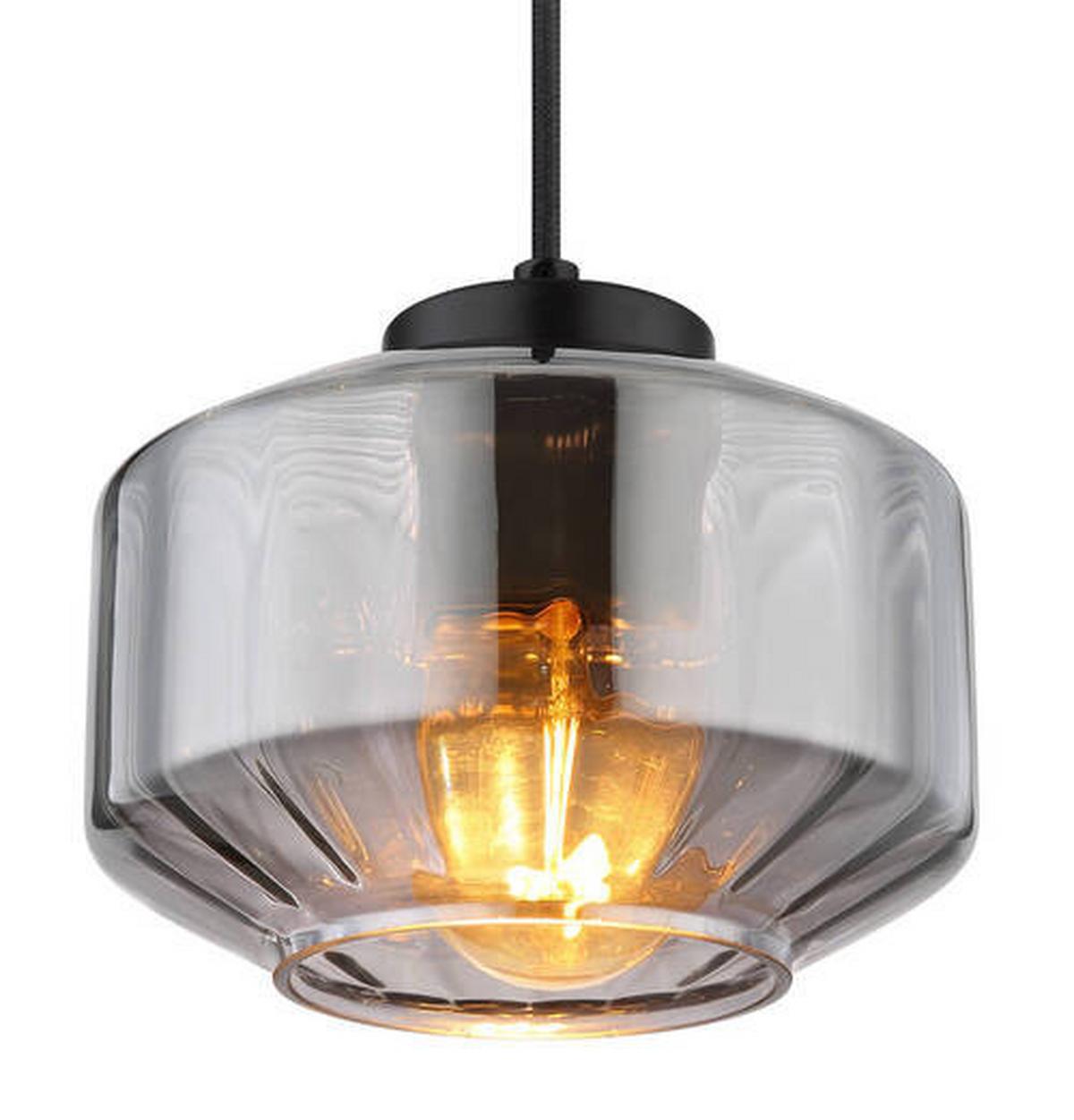 Hängeleuchte 15547h - Schwarz, Design, Glas/Metall (18/120cm) - Globo