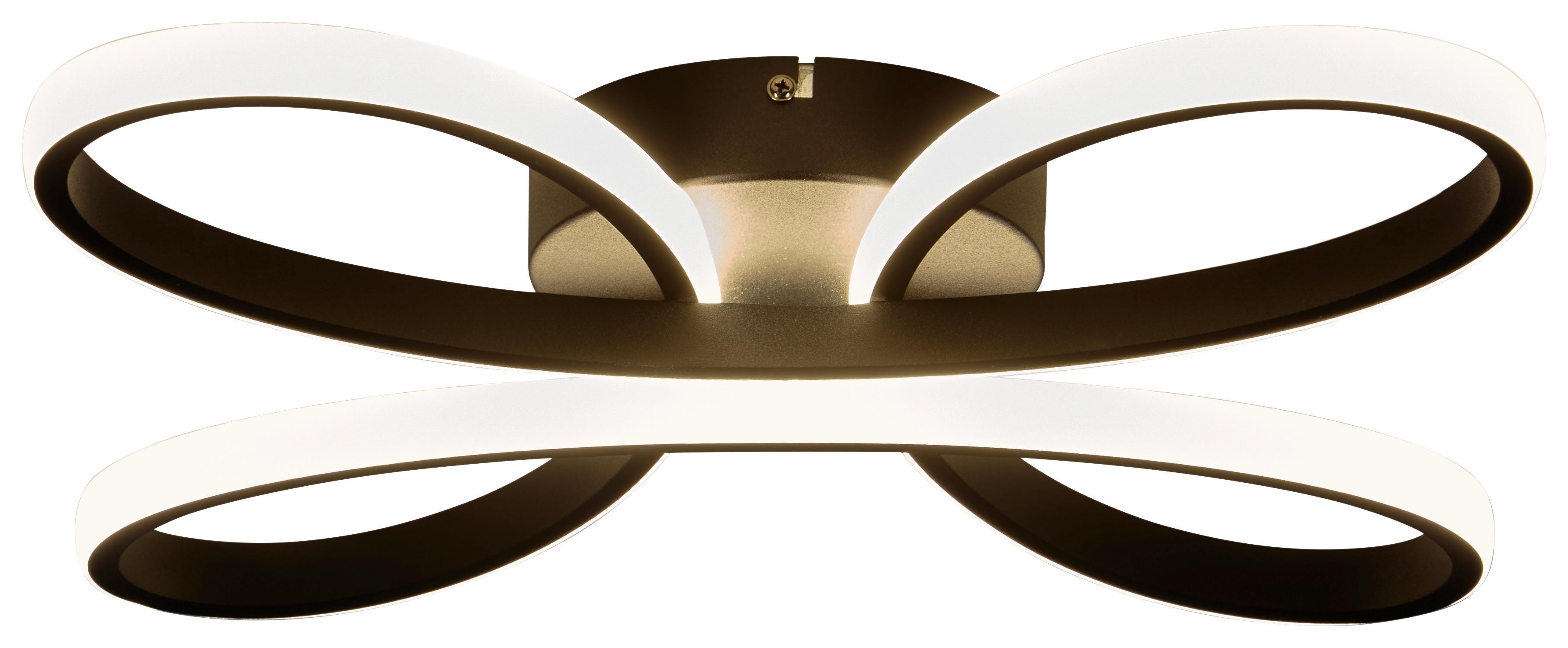 LED-Deckenleuchte Basti - Schwarz, MODERN, Kunststoff/Metall (40/7,5cm) - Luca Bessoni