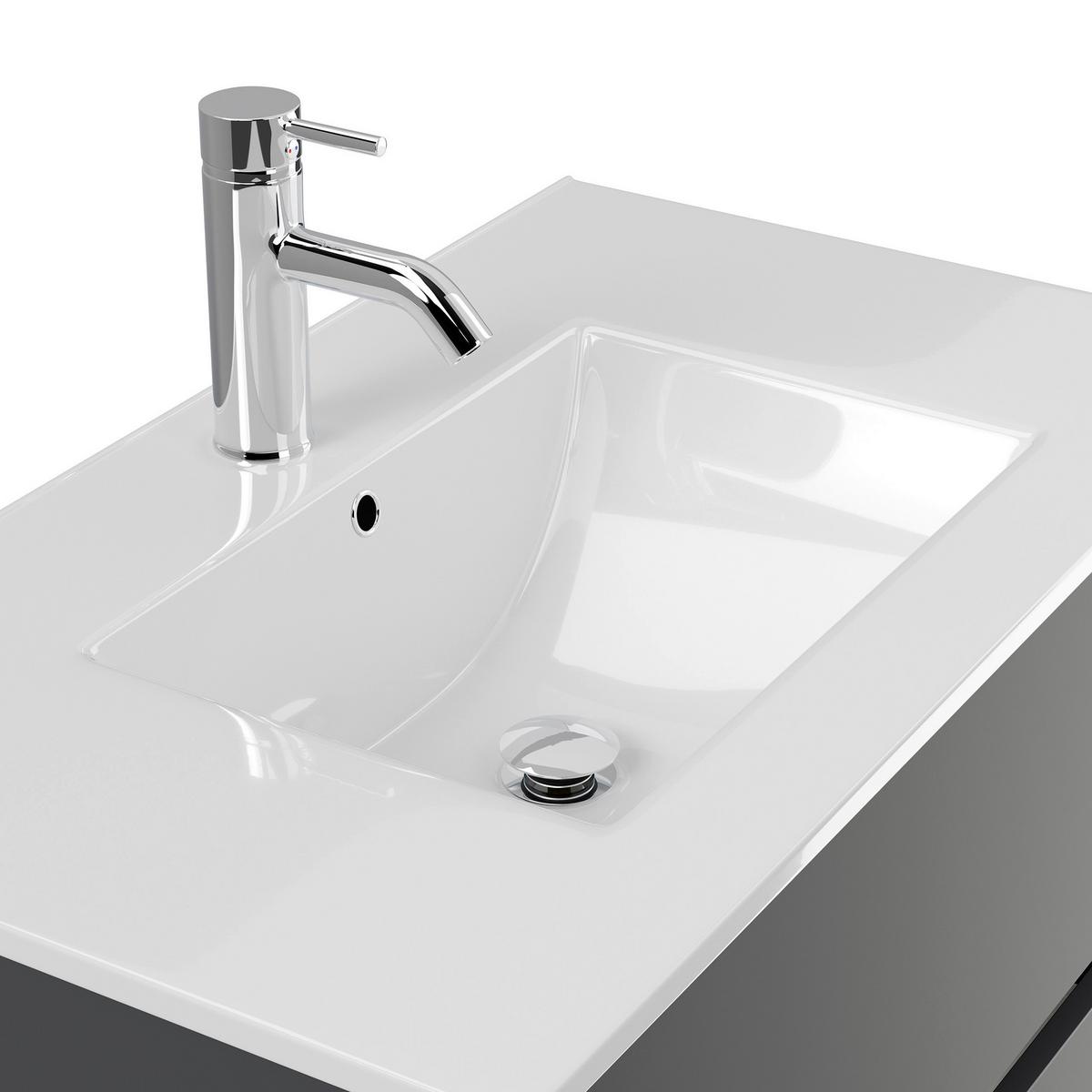 BADEZIMMER Limes, Graphitfarben B: 80 cm - Graphitfarben/Weiß, Basics, Keramik/Holzwerkstoff (80cm) - MID.YOU