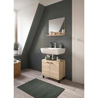 Badezimmer Boston Sonoma Eiche Dekor - Schwarz/Sonoma Eiche, MODERN, Glas/Holzwerkstoff (57cm) - MID.YOU