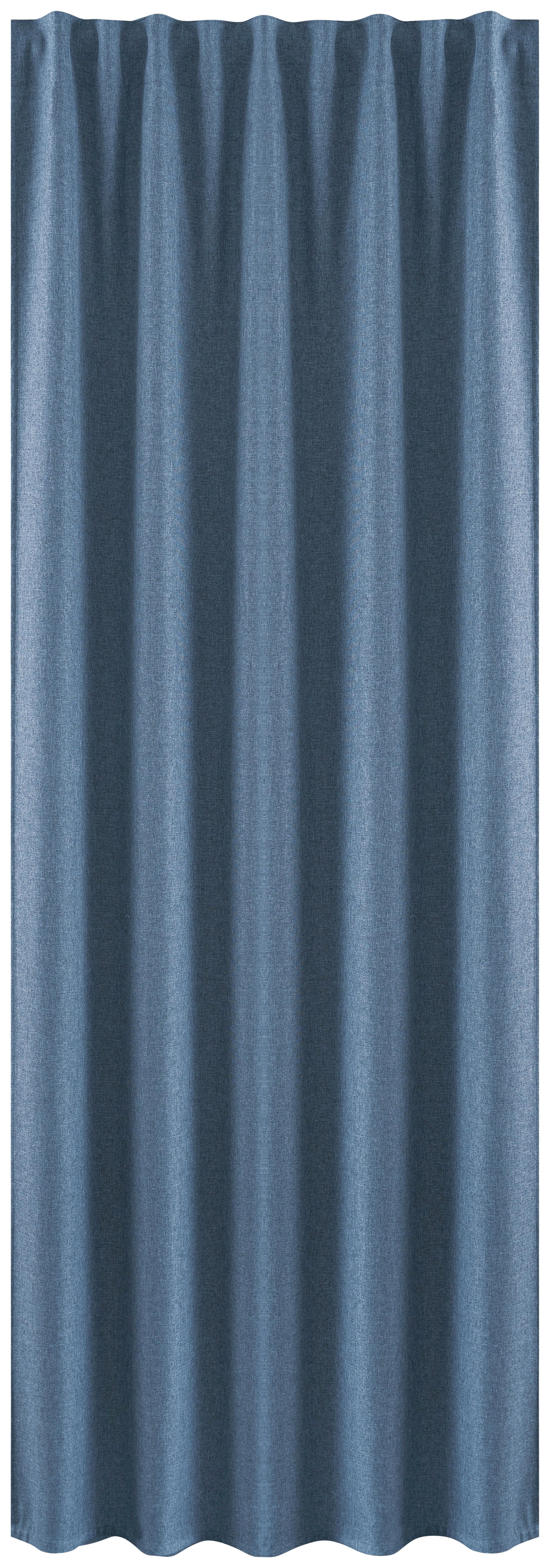 Fertigvorhang Milano - Blau, MODERN, Textil (135/245cm) - Luca Bessoni