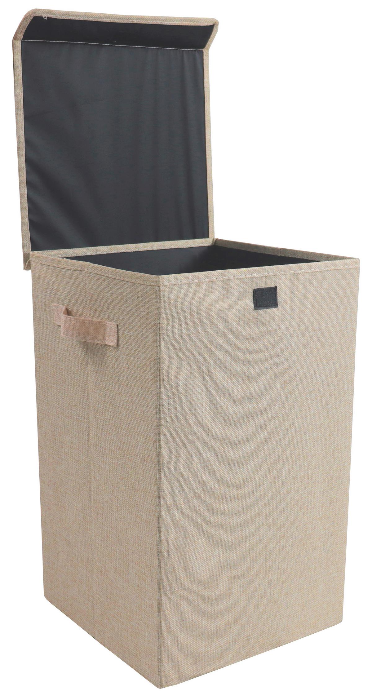 Wäschekorb Dreso M Creme 30x50x30 Cm - Creme, MODERN, Textil (30/50/30cm) - MID.YOU