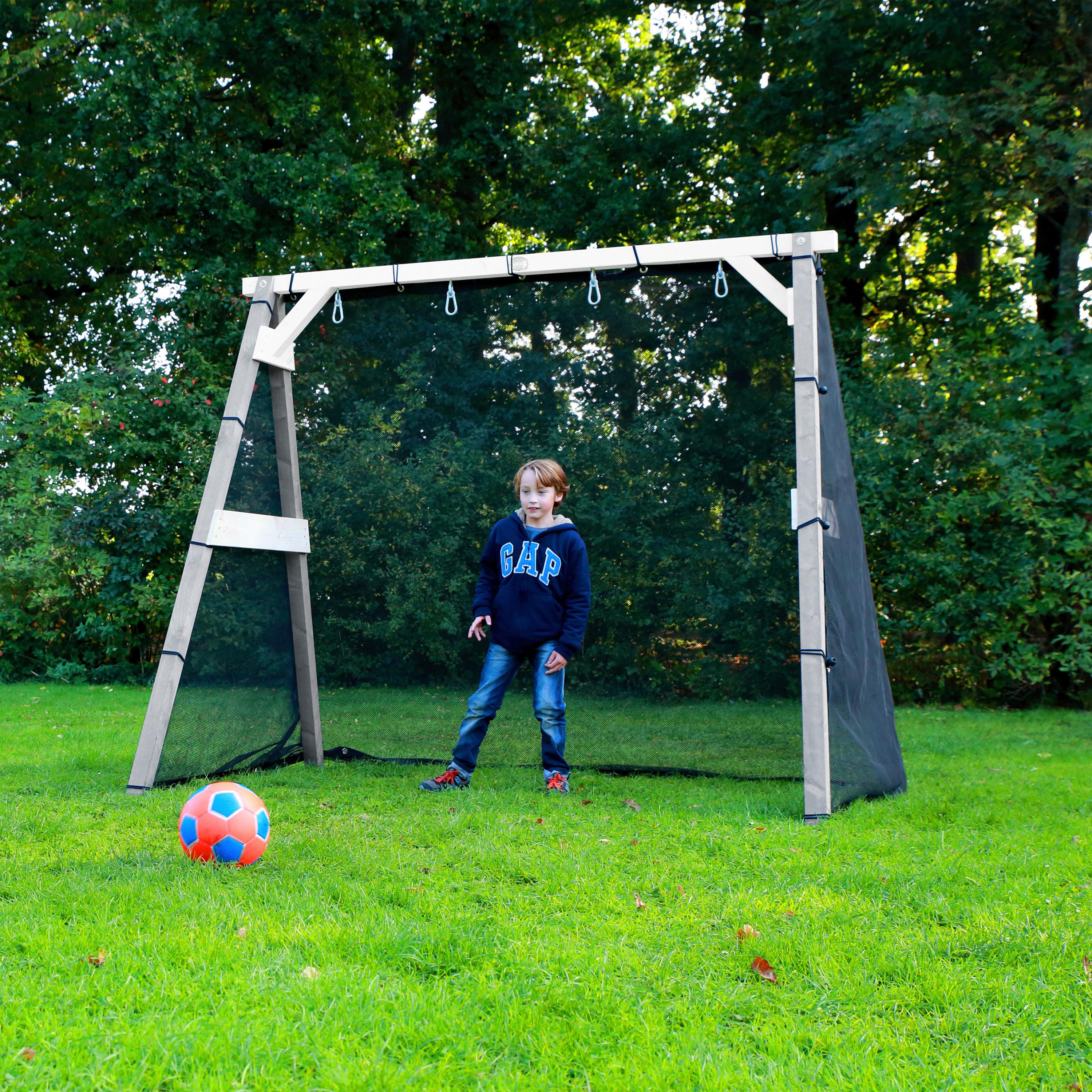 Fußballtor A030.210.01 - Weiß/Grau, KONVENTIONELL, Holz (254/207/160cm) - Ambia Garden
