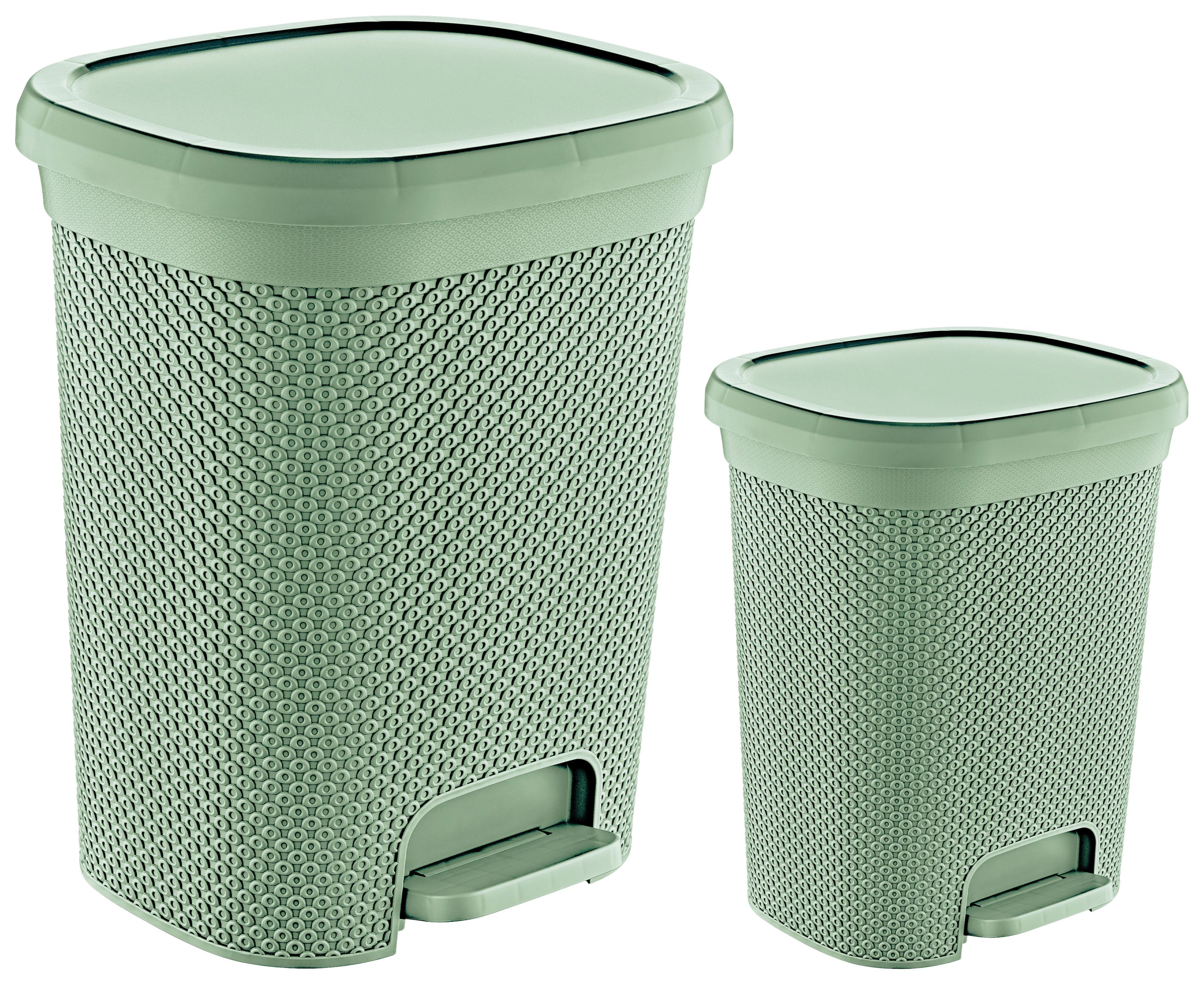 Abfalleimer Luca - Dunkelgrün/Schwarz, KONVENTIONELL, Kunststoff (19,5/25/30,5cm) - Luca Bessoni