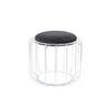 Beistelltisch/pouf 2 In 1 Comfortable Silber/schwarz - Silberfarben/Schwarz, Basics, Glas/Holzwerkstoff (50/50/45cm) - Kayoom