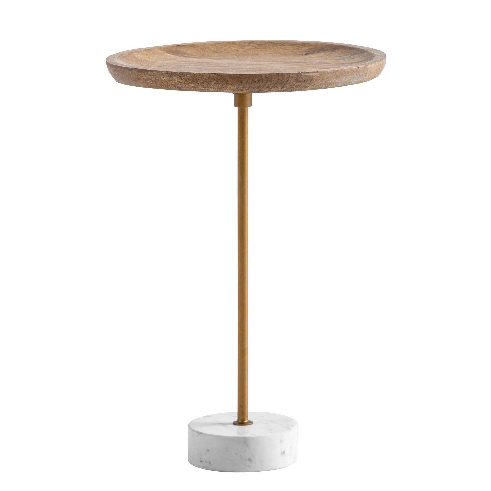 Beistelltisch Goldfarben, Eiche L: 40 cm - Eichefarben/Goldfarben, Design, Holz/Stein (40/40/55cm) - Livetastic