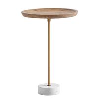 Beistelltisch Goldfarben, Eiche L: 40 cm - Eichefarben/Goldfarben, Design, Holz/Stein (40/40/55cm) - Livetastic