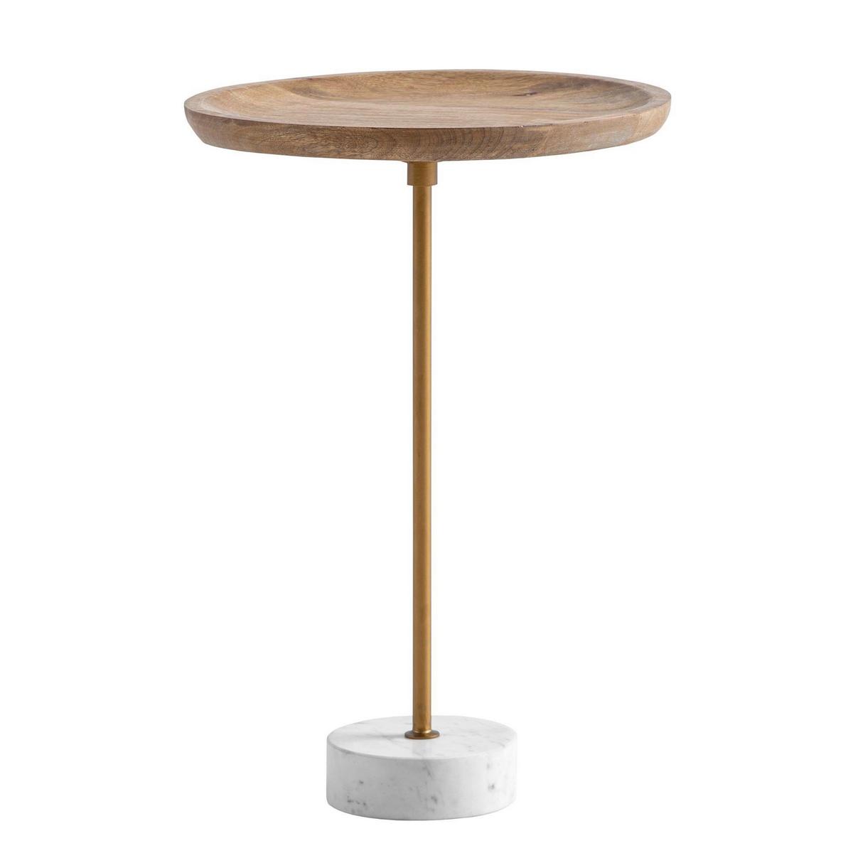 Beistelltisch Goldfarben, Eiche L: 40 cm - Eichefarben/Goldfarben, Design, Holz/Stein (40/40/55cm) - Livetastic