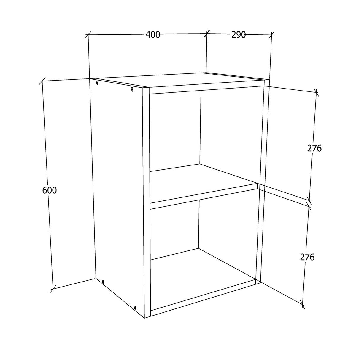 Küchenoberschrank Esilo B: 40 cm Weiß - Weiß, KONVENTIONELL, Holzwerkstoff (40/60/31cm) - MID.YOU