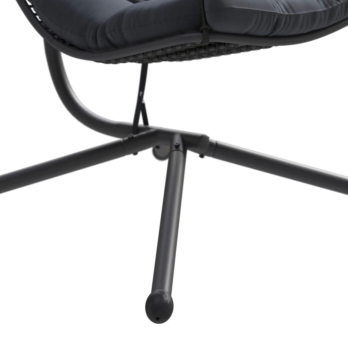 Hängesessel Santana - Dunkelgrau/Schwarz, MODERN, Kunststoff/Textil (196cm) - Beldano