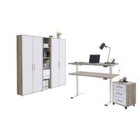 Büro Office Edition Sonoma Eiche Dekor/weiß - Weiß/Sonoma Eiche, MODERN, Holzwerkstoff/Metall - MID.YOU