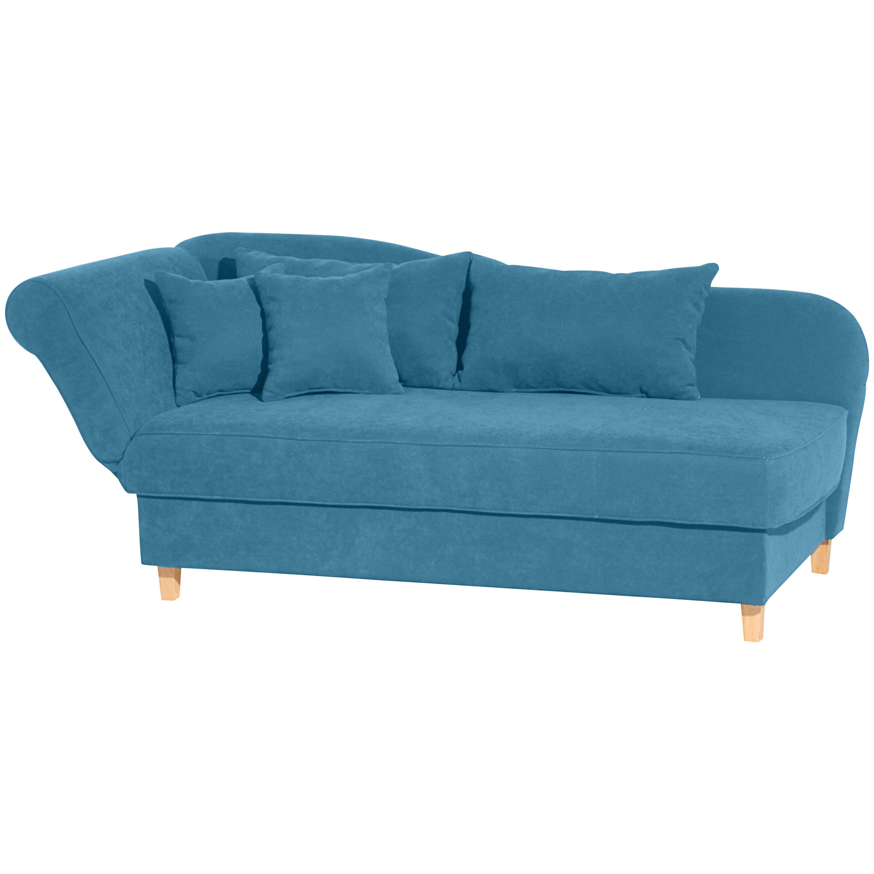 Recamiere Selma Petrol Links Mit Bettkasten+schlaffunktion - Buchefarben/Petrol, Design, Textil (190/88/82cm) - Max Winzer