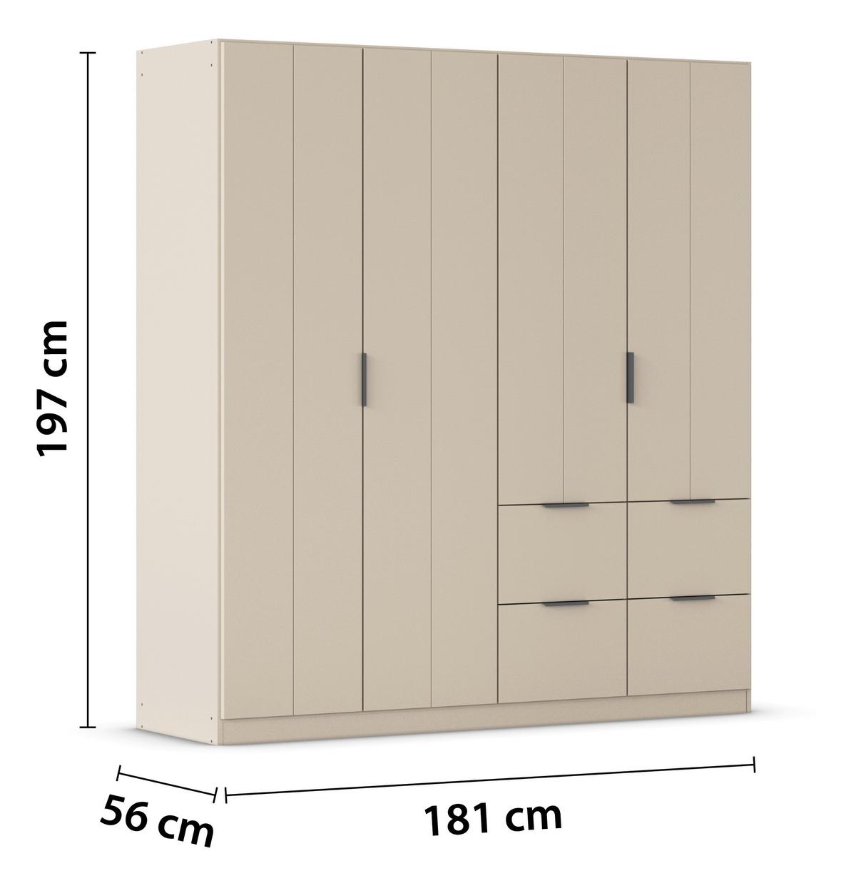 DREHTÜRENSCHRANK Ella Champagner B: 181cm - Champagner, MODERN, Holzwerkstoff (181/197/56cm) - Rauch Möbel