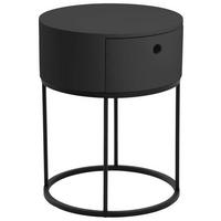 Nočný stolek POLO, 1 zásuvka, černá barva - černá, Moderní, kov/kompozitní dřevo (40/51cm) - MID.YOU