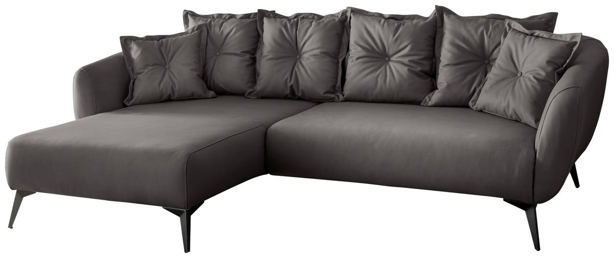 Ecksofa Baggio Anthrazit S: 162x277 Cm - Anthrazit/Schwarz, MODERN, Textil (162/277cm) - Livetastic