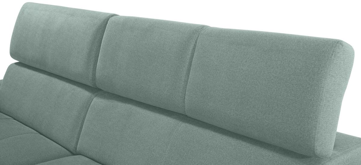 Ecksofa Mit Bettkasten Perry Grün 292x183 Cm - Silberfarben/Grün, Design, Textil (183/292cm) - Livetastic