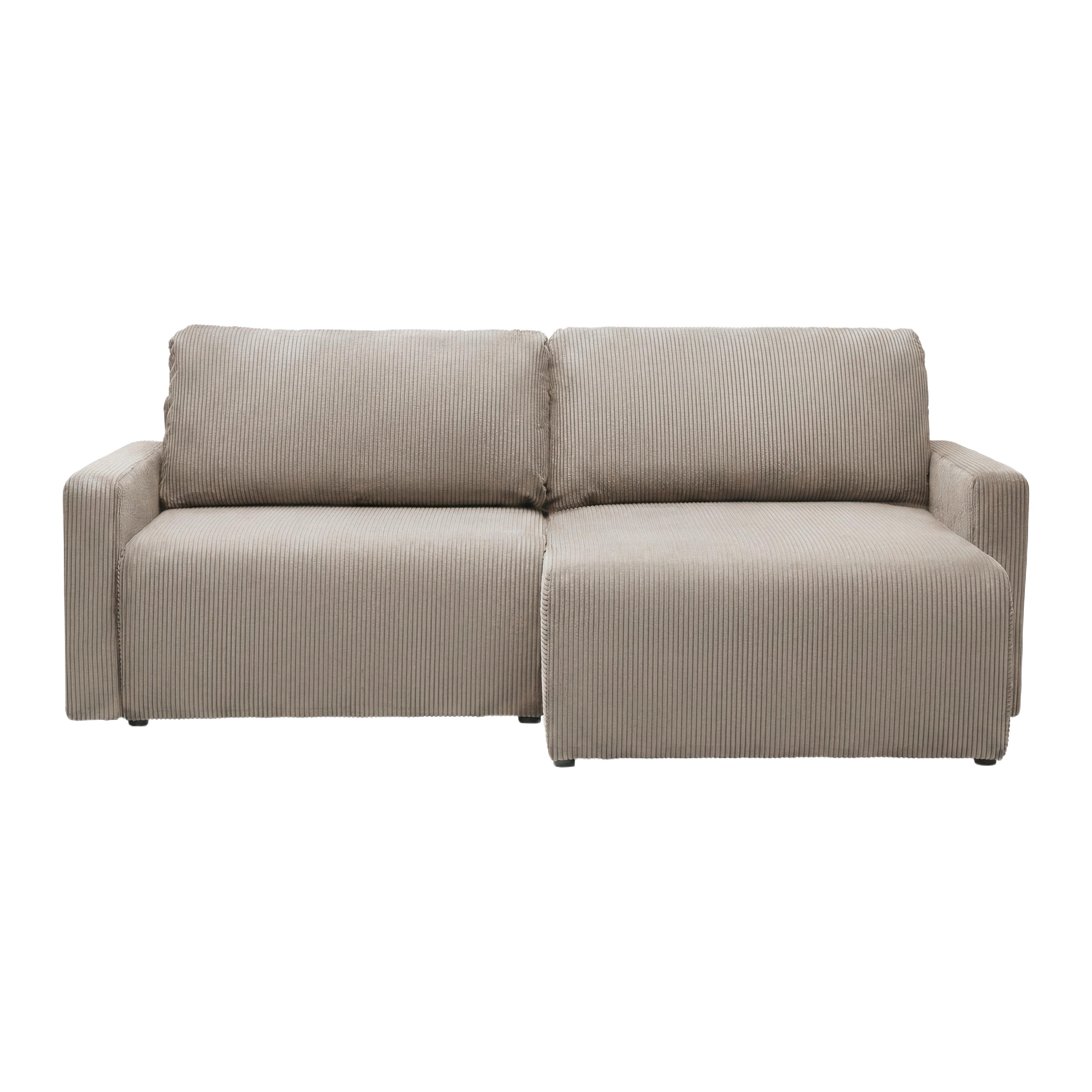 Rohová sedačka DAVE, obojstranná,sivohnedý menč. - taupe, Modern, textil (227/146cm) - Based