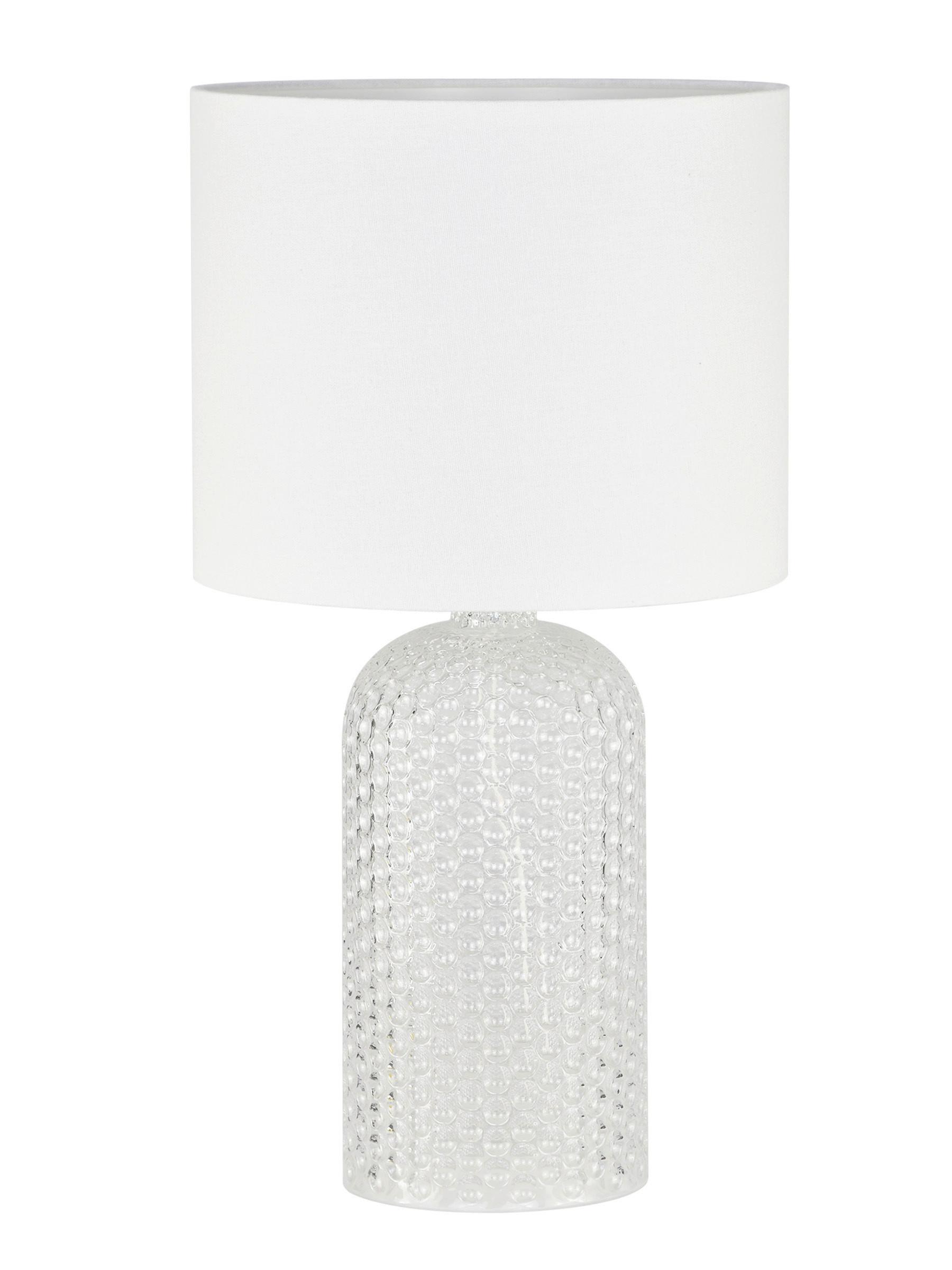 Tischleuchte Kristalya - Weiß, Basics, Glas/Textil (26,5/50cm)