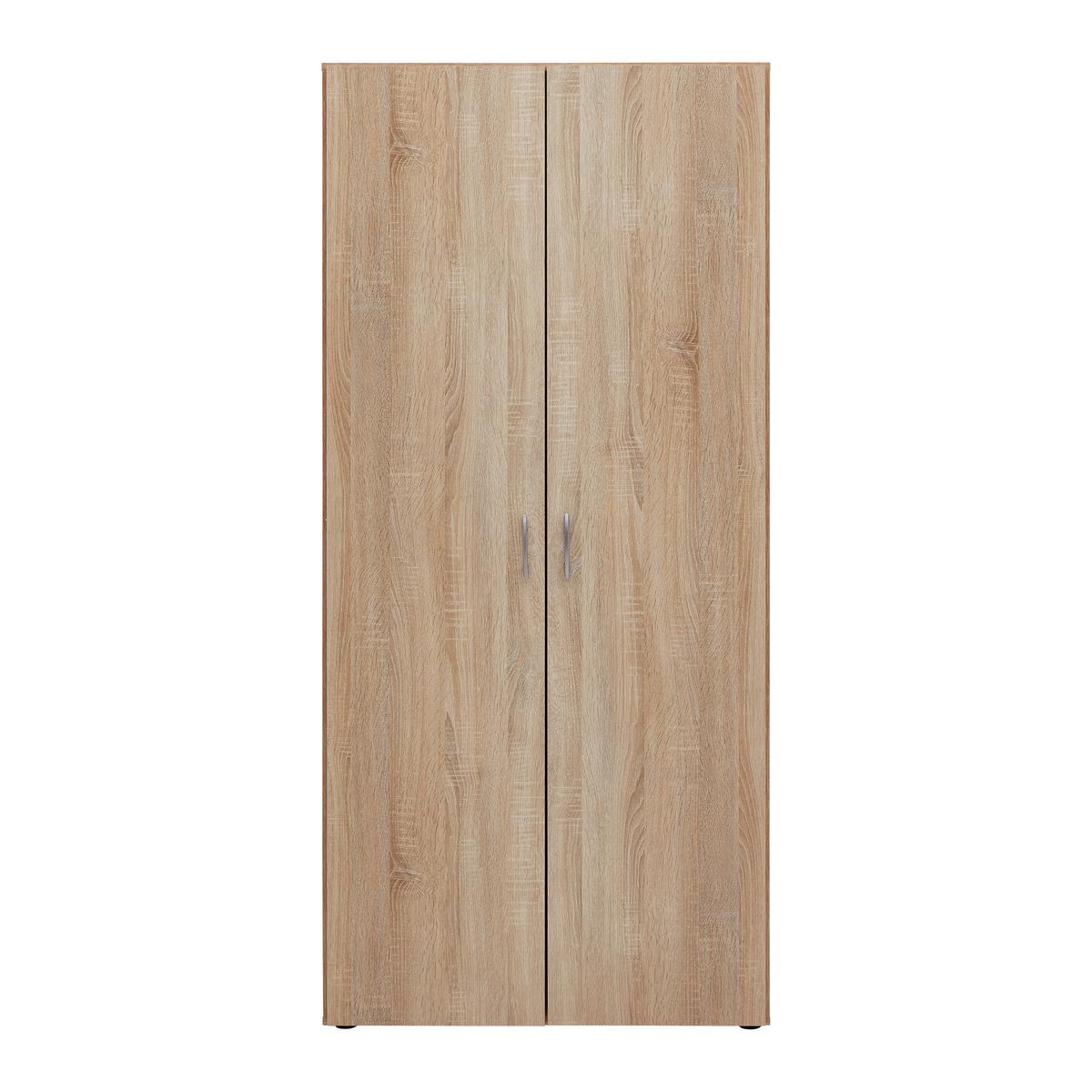 Šatní skříň JOE *CENOVÝ TRHÁK* - Sonoma dub/barvy hliníku, Konvenční, kompozitní dřevo/plast (81/177/51cm) - Based